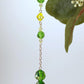 Silver plated chain green yellow theme crystal sun catcher car pendant  S1004