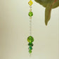 Silver plated chain green yellow theme crystal sun catcher car pendant  S1004